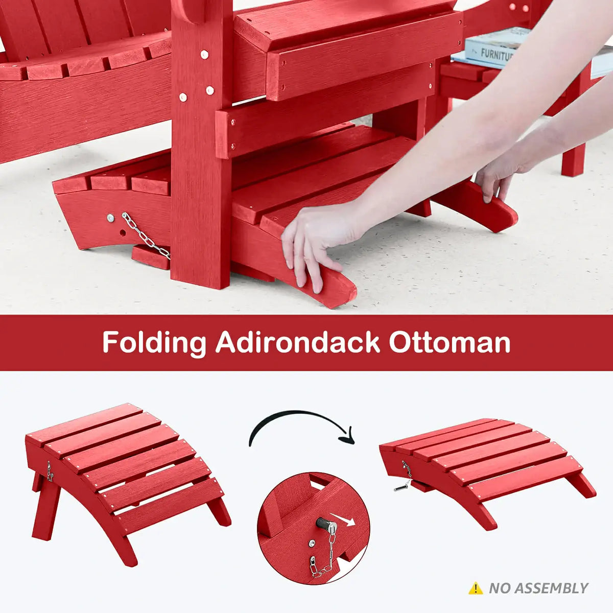 HDPE Folding Adirondack Ottoman