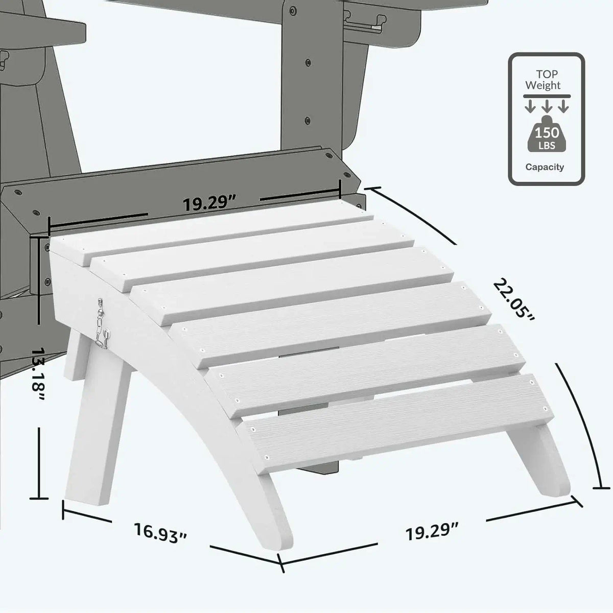 HDPE Folding Adirondack Ottoman
