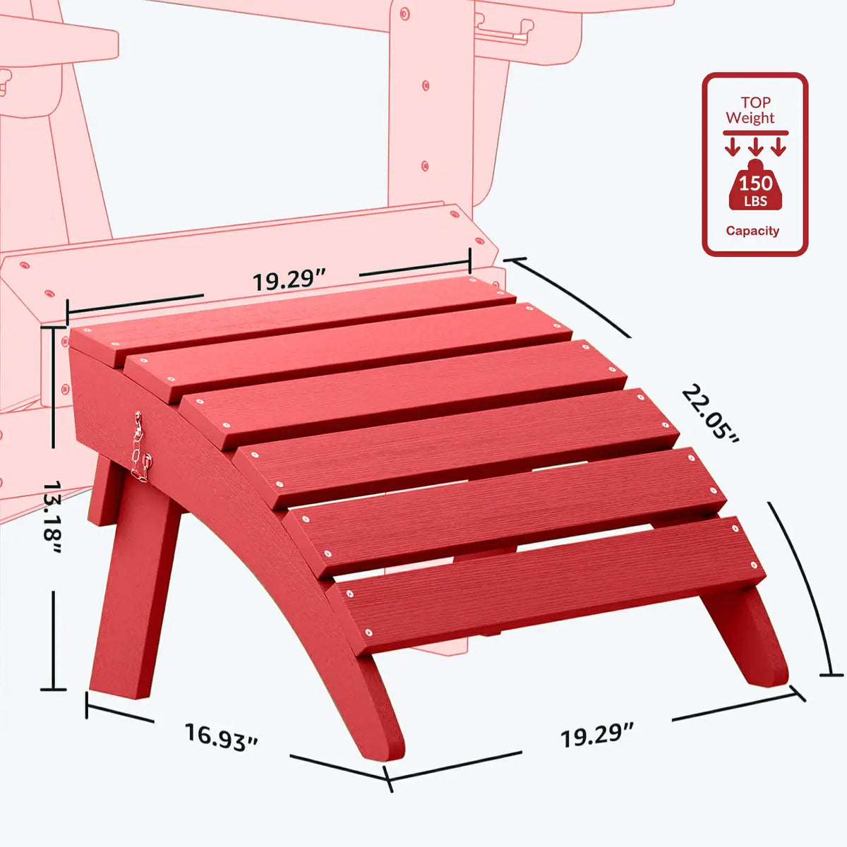 HDPE Folding Adirondack Ottoman