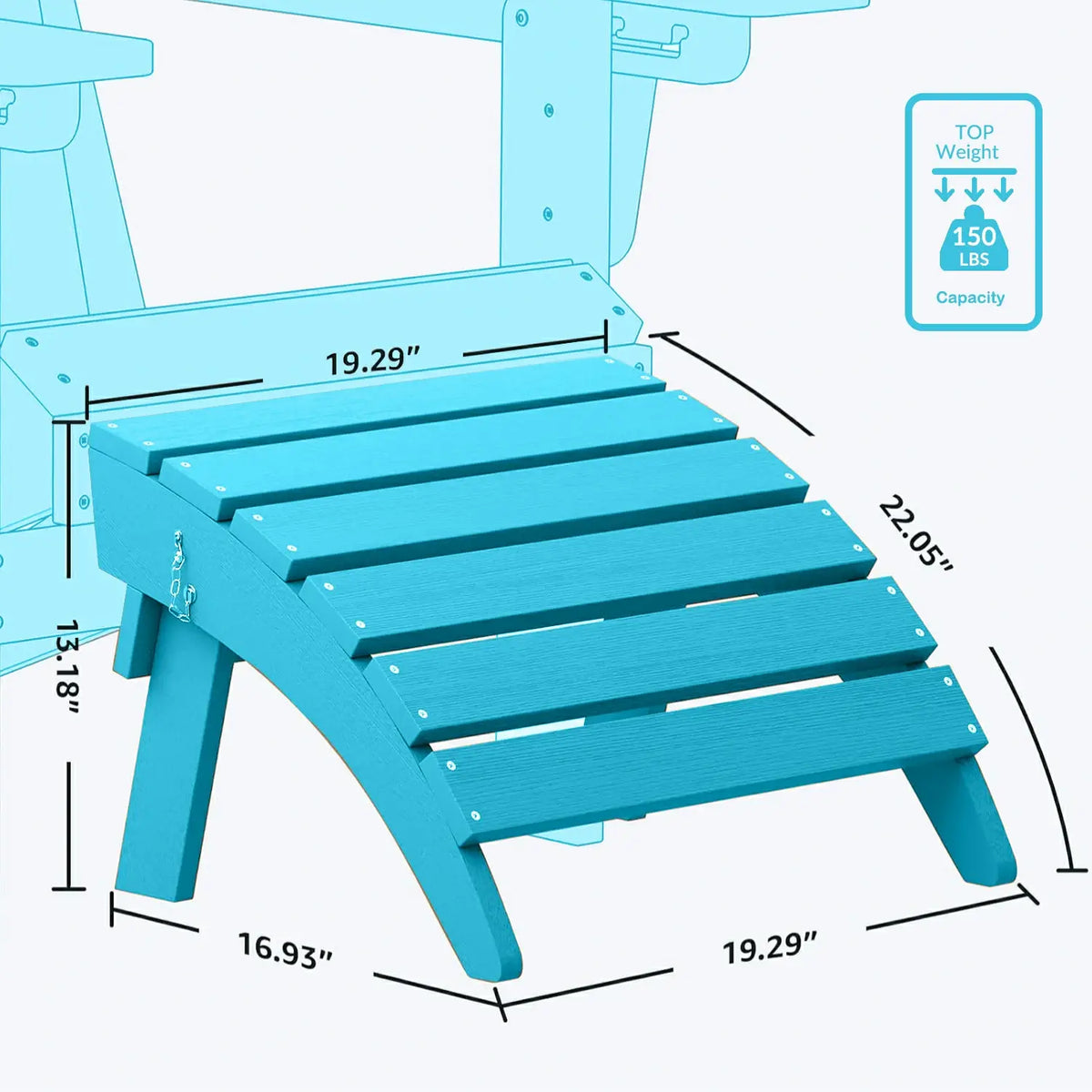 HDPE Folding Adirondack Ottoman