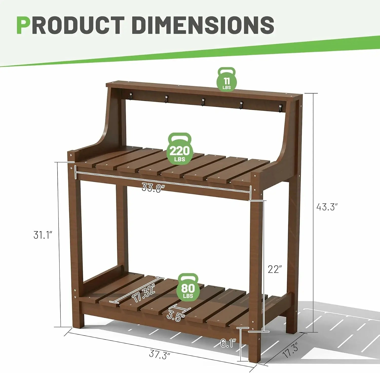 HDPE Outdoor Potting Bench Table