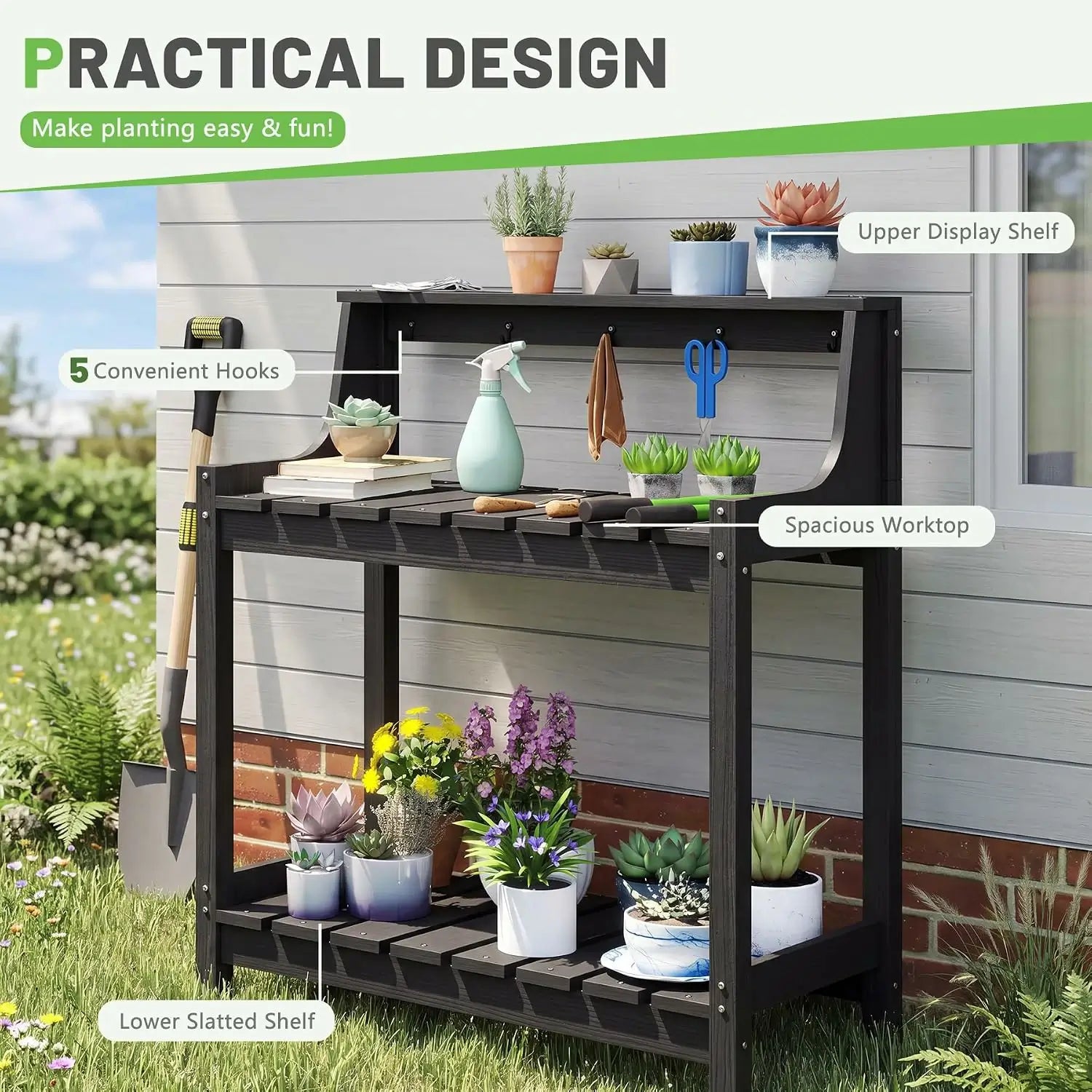 HDPE Outdoor Potting Bench Table