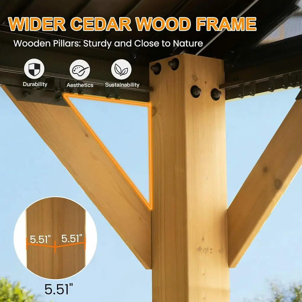 Domi Outdoor Living wood gazebo#size_12'x20' Gable Roof