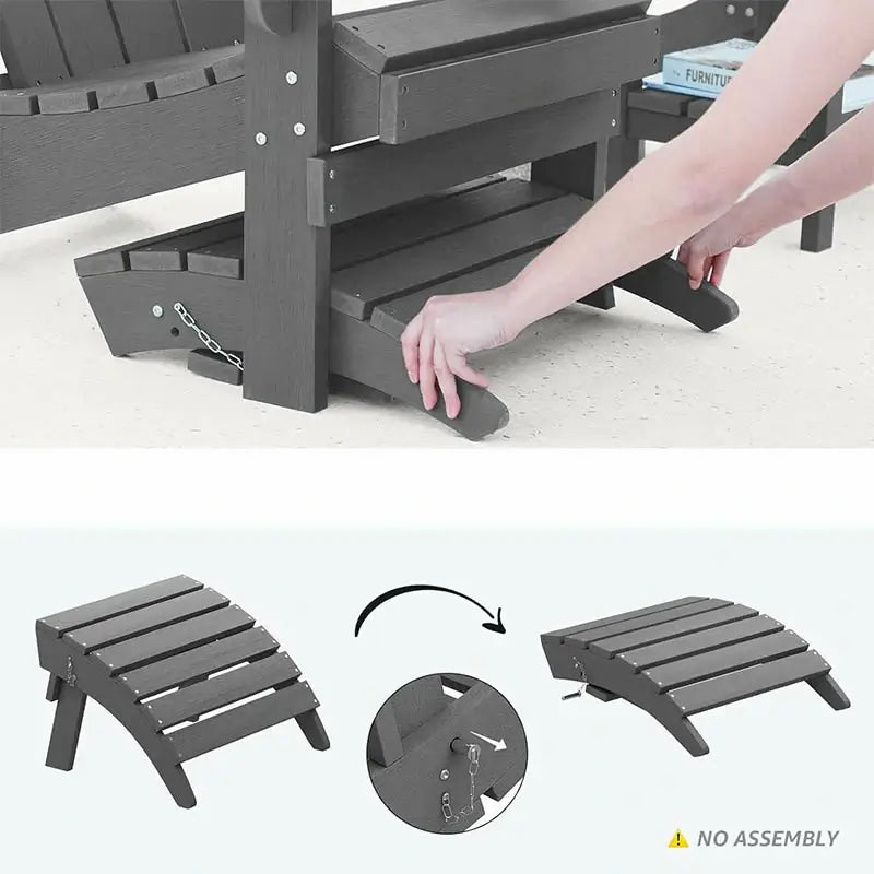 HDPE Folding Adirondack Ottoman