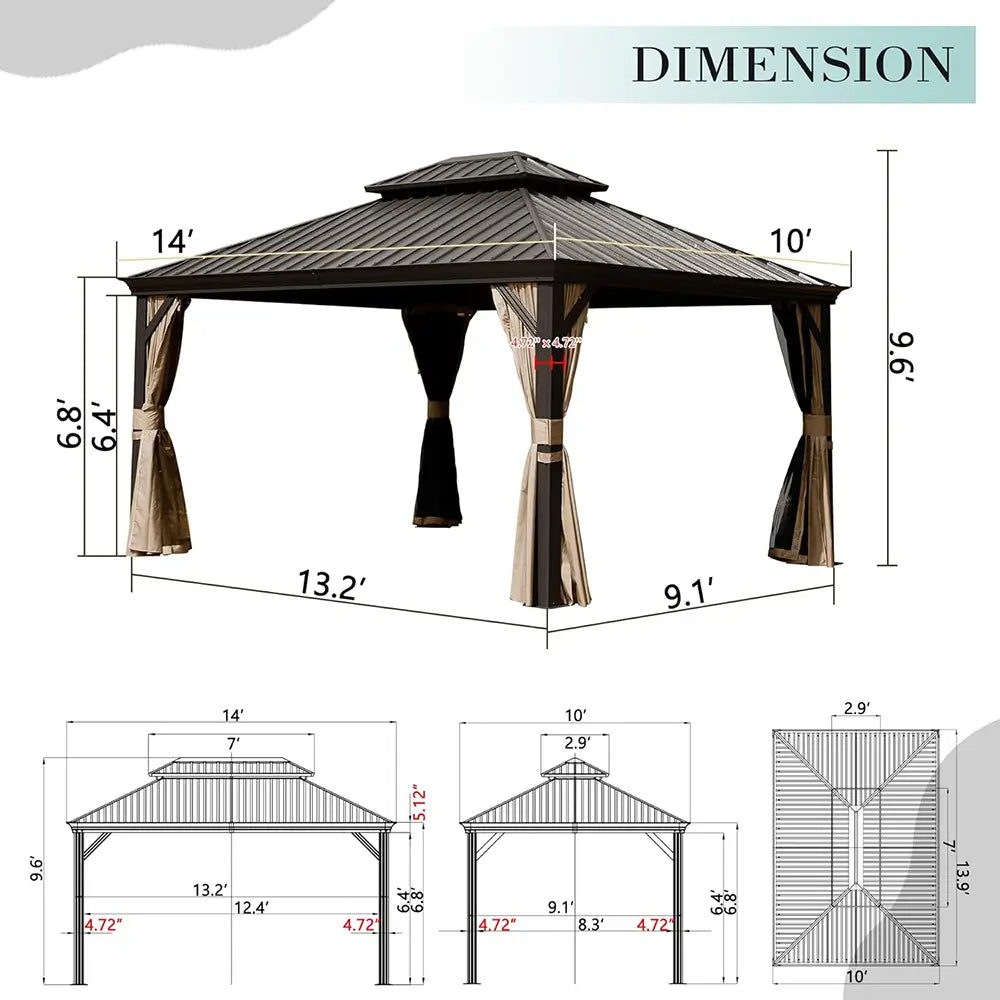Domi Hardtop gazebo#size_10'x14'