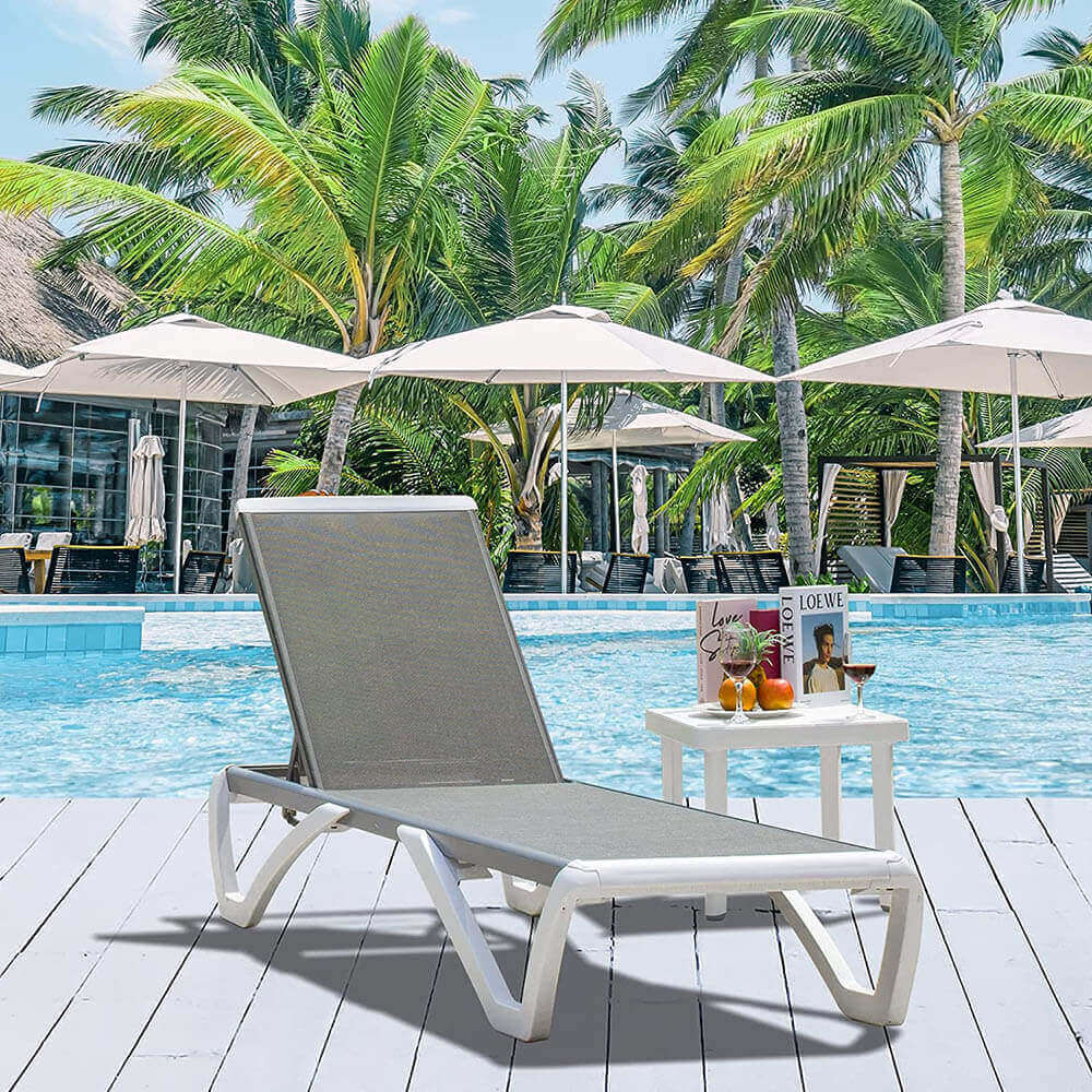 Domi Armless Outdoor Chaise Lounge#color_gray