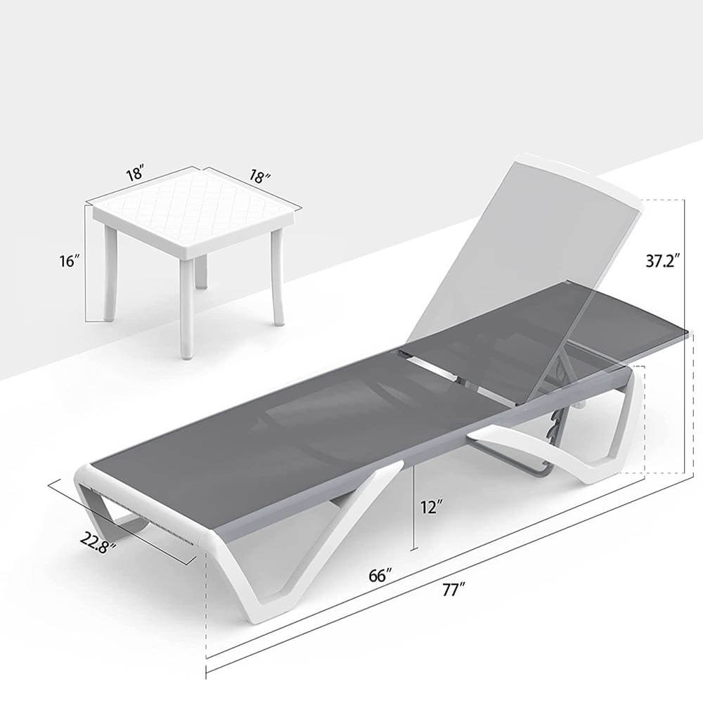 Domi Armless Outdoor Chaise Lounge#color_gray