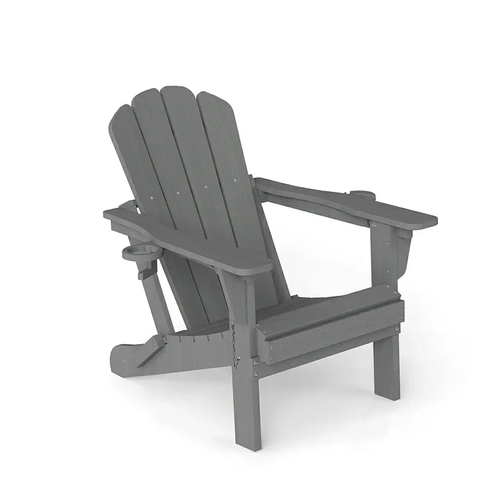 Domi Outdoor Living grey adjustable HDPE Muskoka & Adirondack chair with dual cup holders