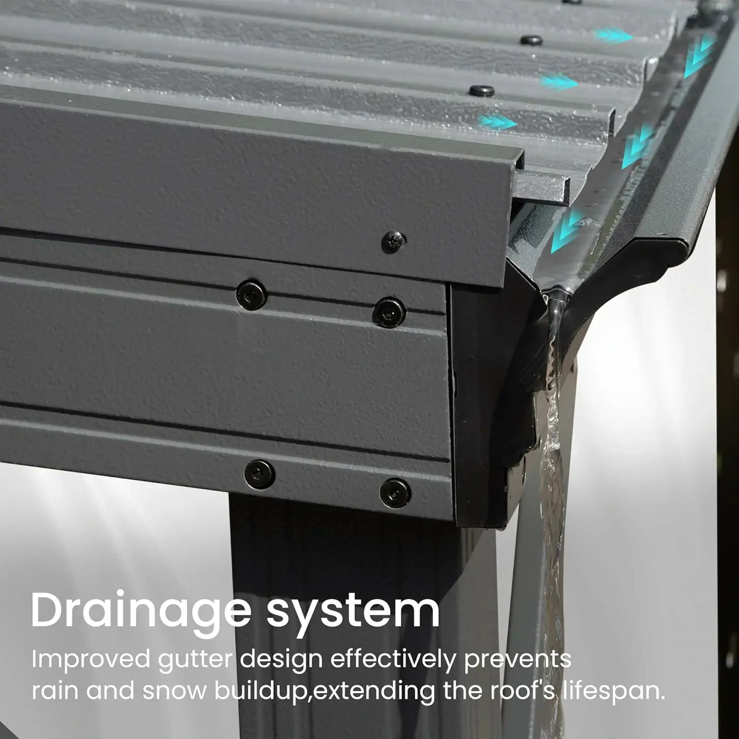 Galvanized Steel Wall-Mounted Hardtop Gazebo