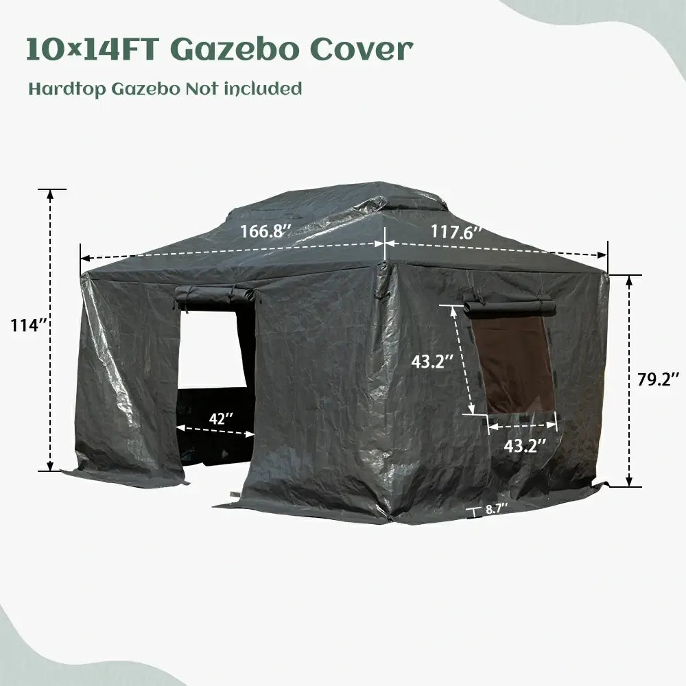 Gray Gazebo Cover#size_10' x 14'