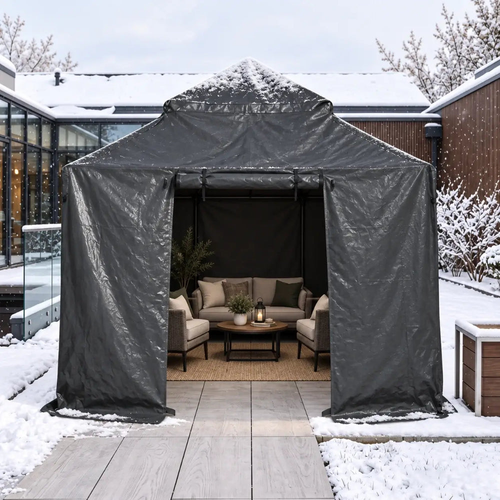 Universal Winter Gazebo Cover Gray