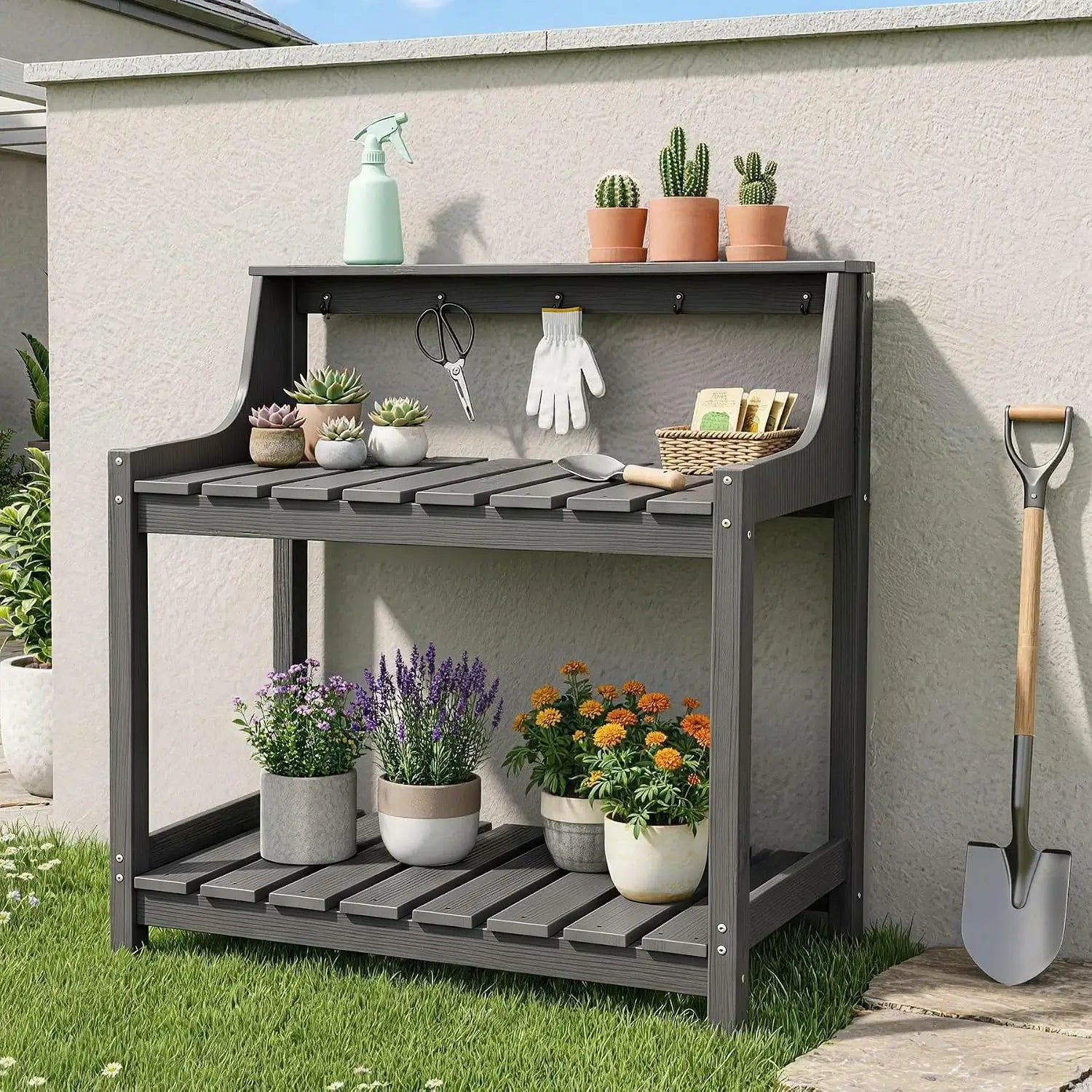 HDPE Outdoor Potting Bench Table