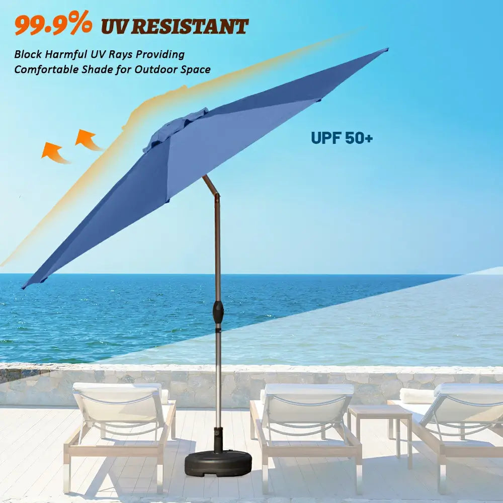 Patio Umbrella - 10 FT Aluminum Round Market Umbrella