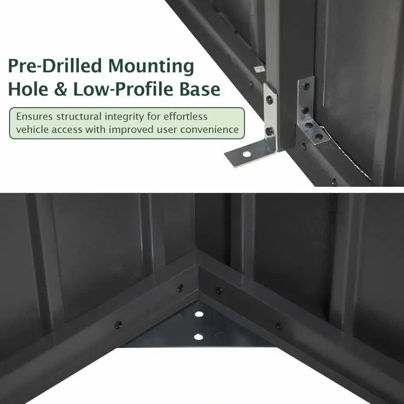 Domi Outdoor Living Dark Gray Metal Garage Shed Carport 12'x15' with Dual Doors