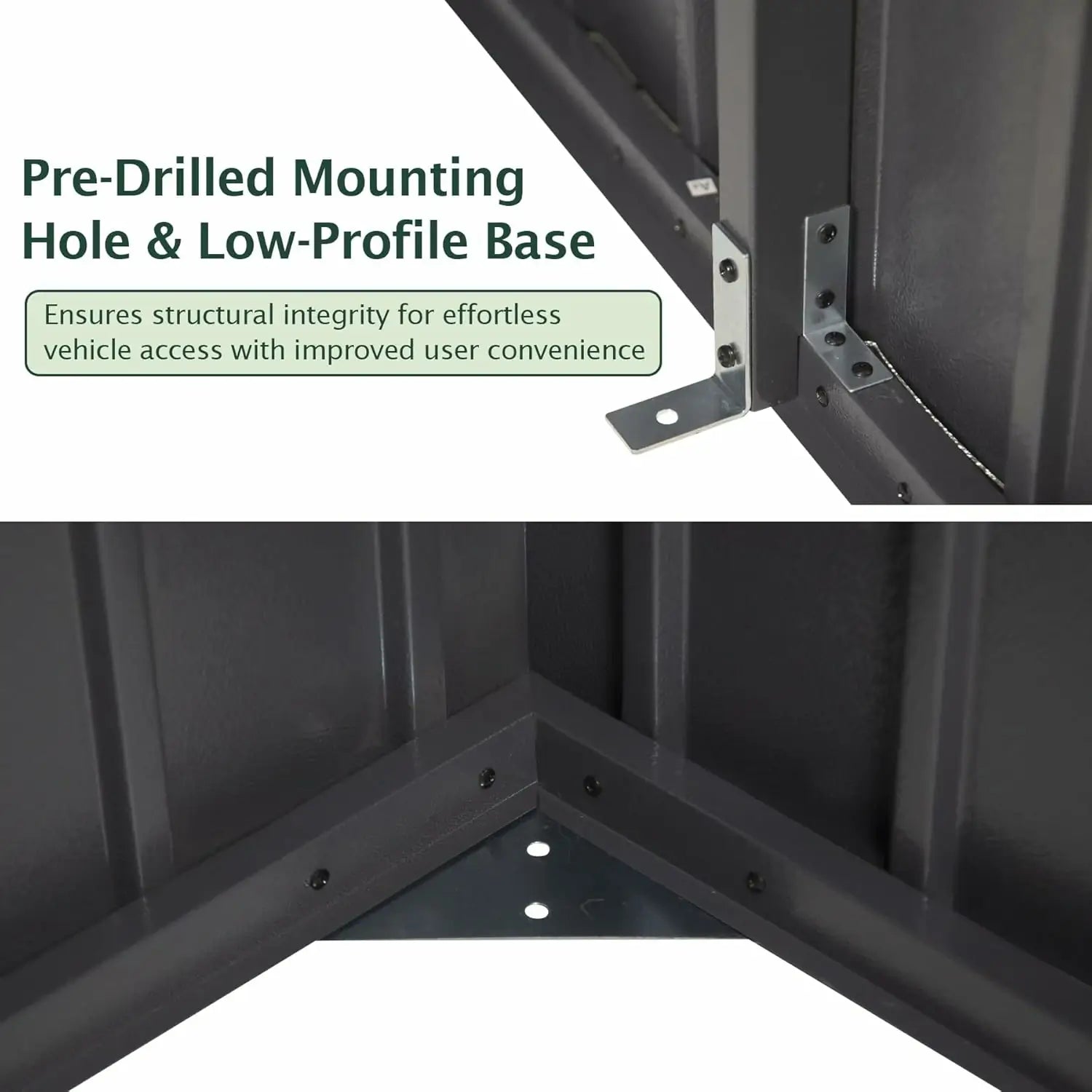 Domi Outdoor Living Dark Gray Metal Garage Shed Carport 12'x20' with Dual Doors