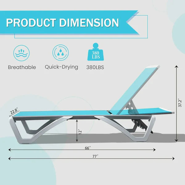 Armless Outdoor Chaise Lounge