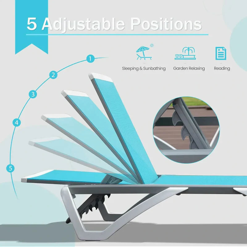 Armless Outdoor Chaise Lounge