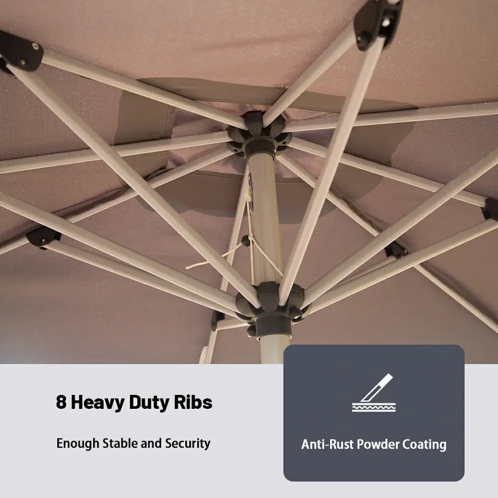 Patio Umbrella - 9FT x 11.5 FT Aluminum Rectangular Market Umbrella