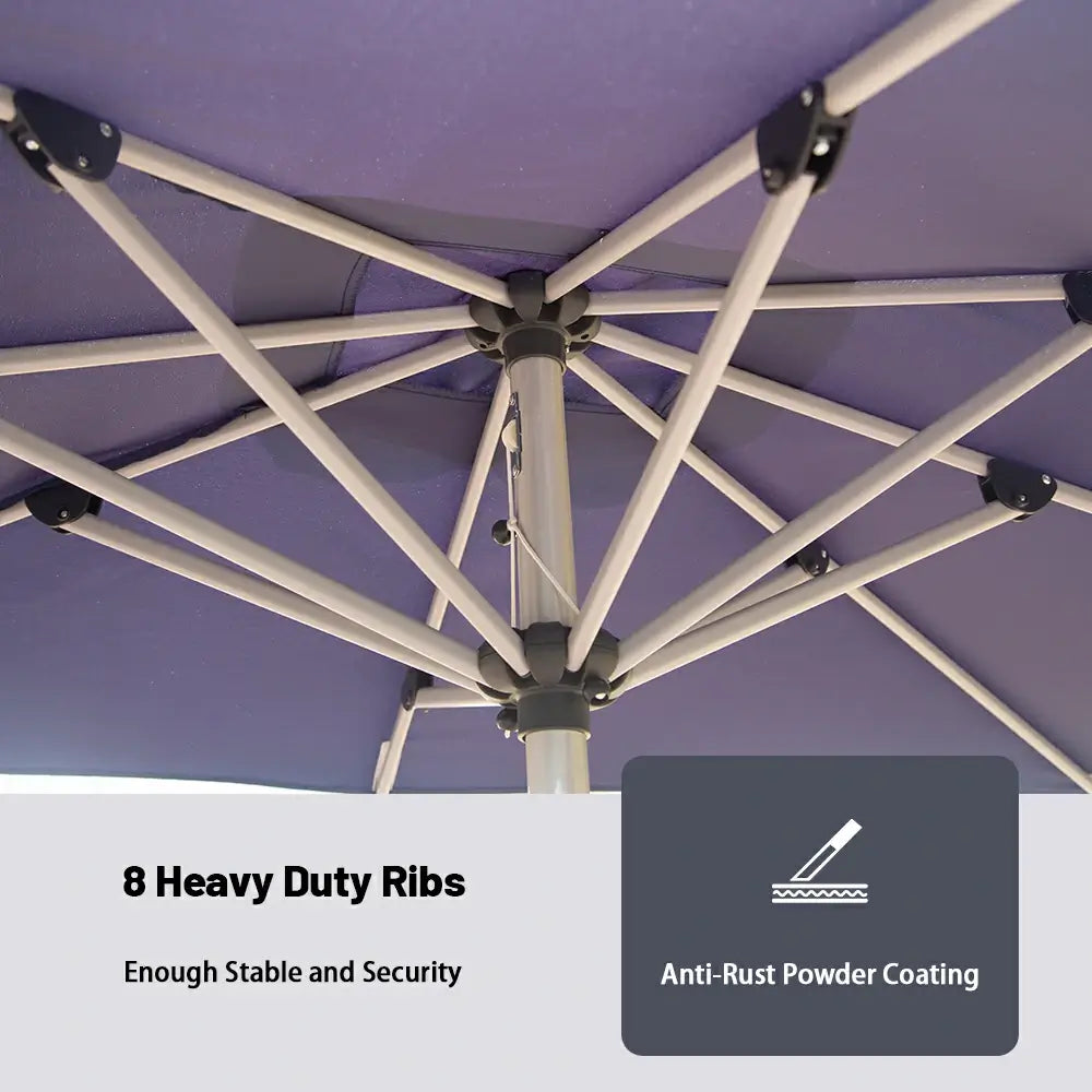 Patio Umbrella - 9FT x 11.5 FT Aluminum Rectangular Market Umbrella