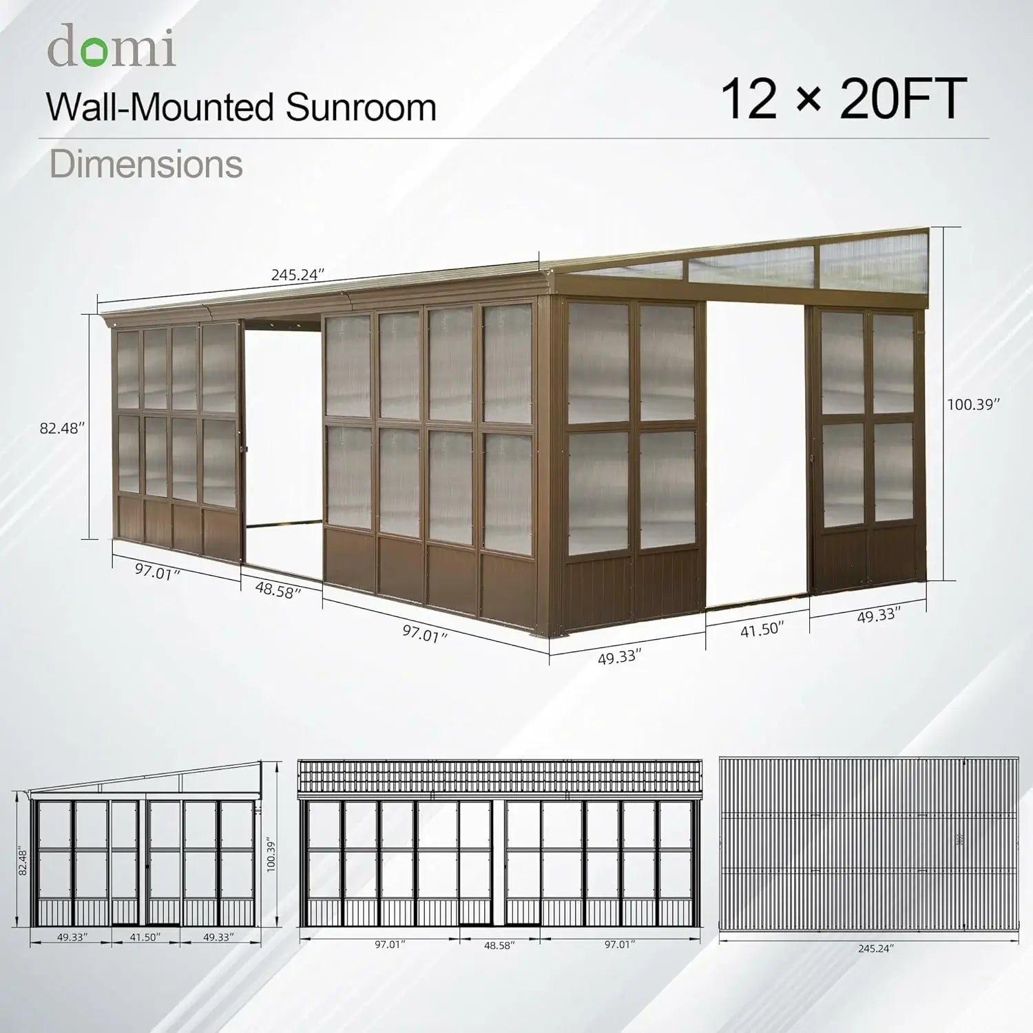 pc wall mounted sunroom#size_12'x20'