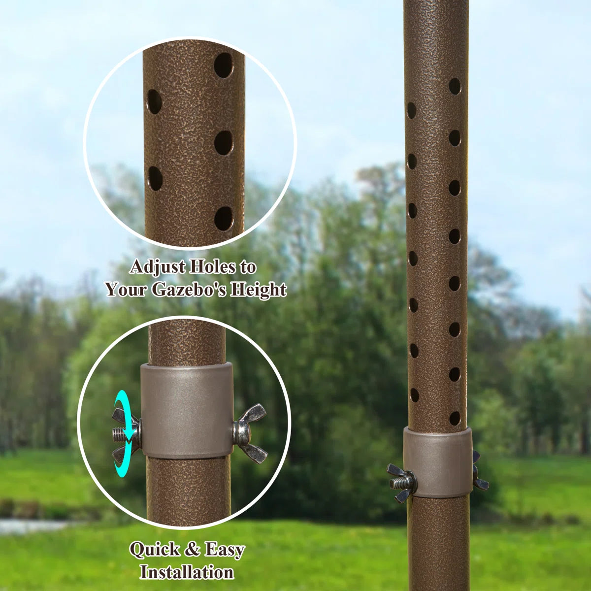 Universal Support Pole for Freestanding Gazebo