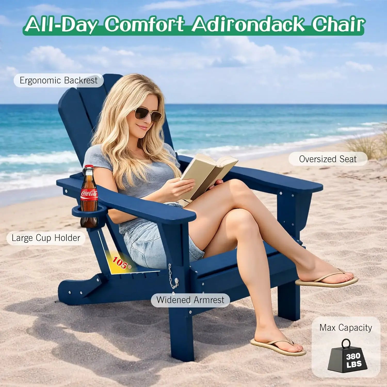 Domi Outdoor Living Adirondack Chairs#color_Dark Blue