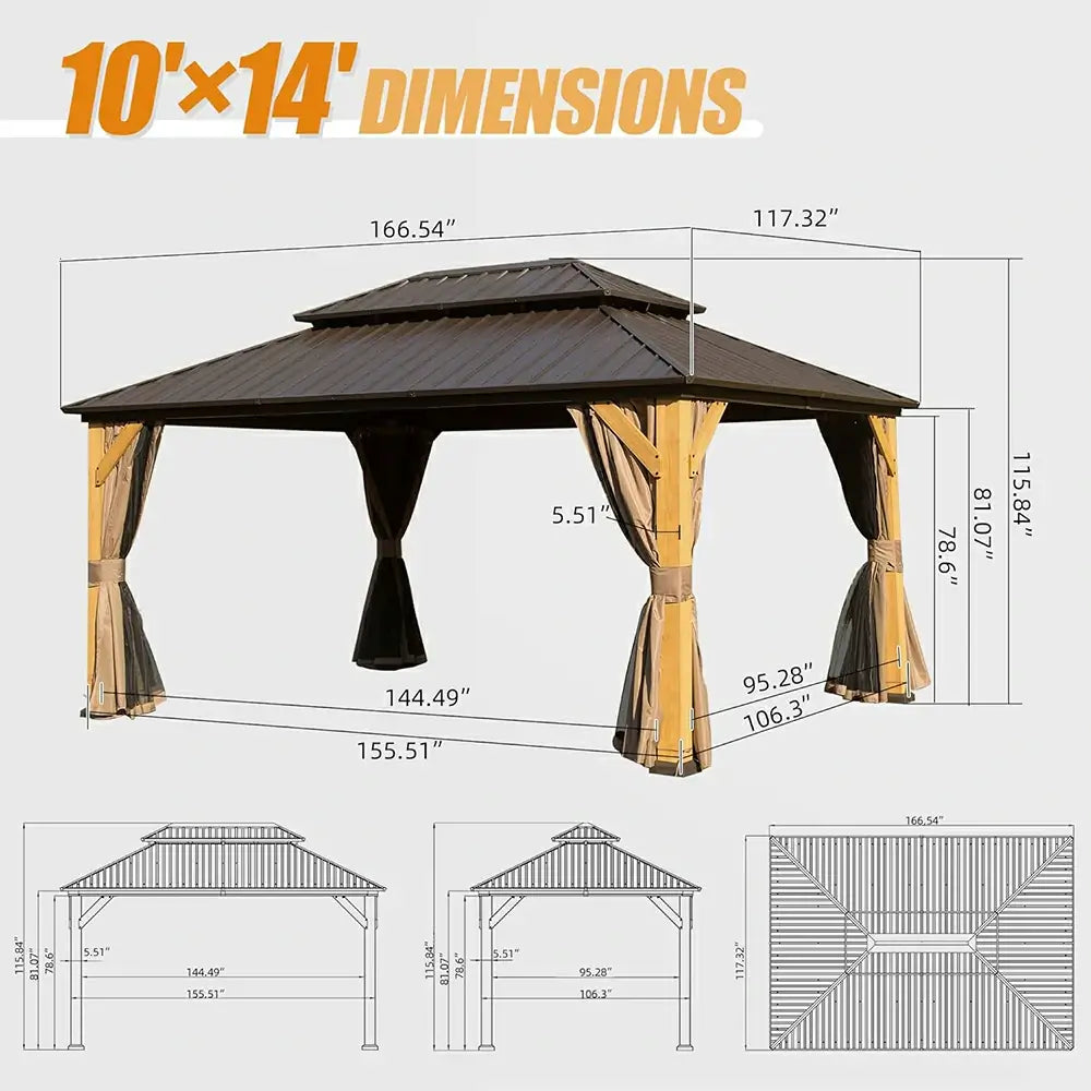 Domi Outdoor Living wood gazebo#size_10'x14'
