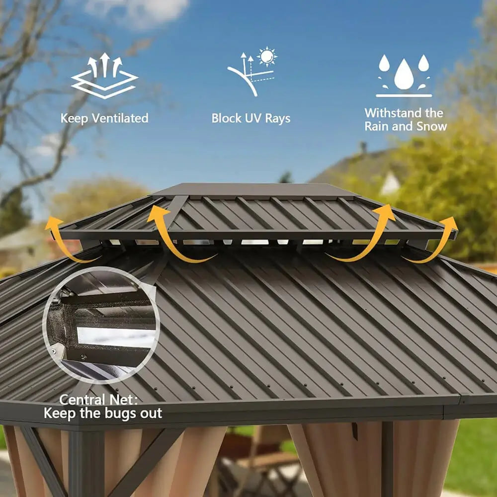 Domi Outdoor Living Hardtop Gazebo#size_12'x20'