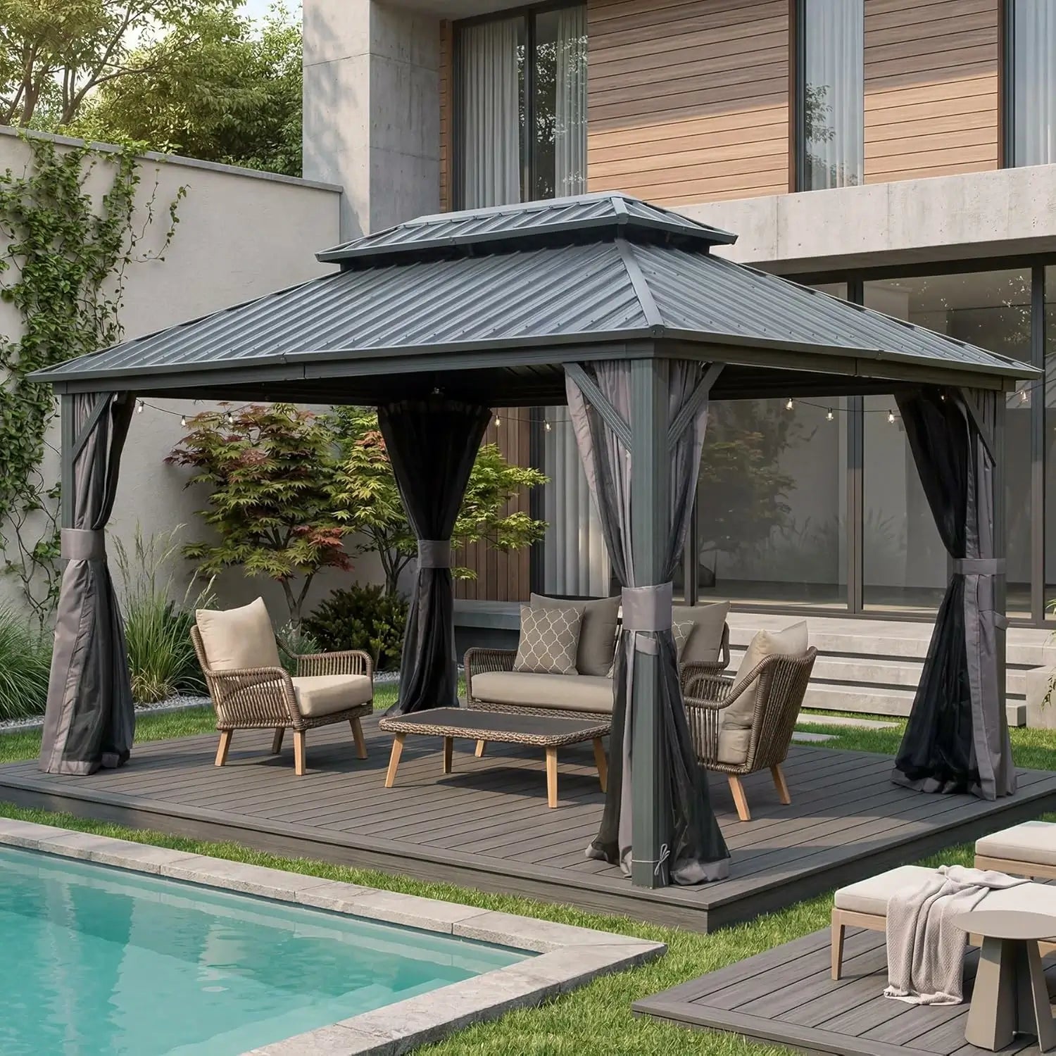 Domi Outdoor Living Hardtop Gazebo#size_10'x14'