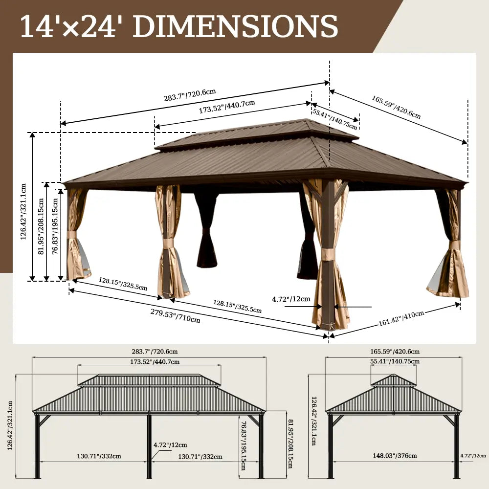 Domi Hardtop gazebo#size_14'x24'