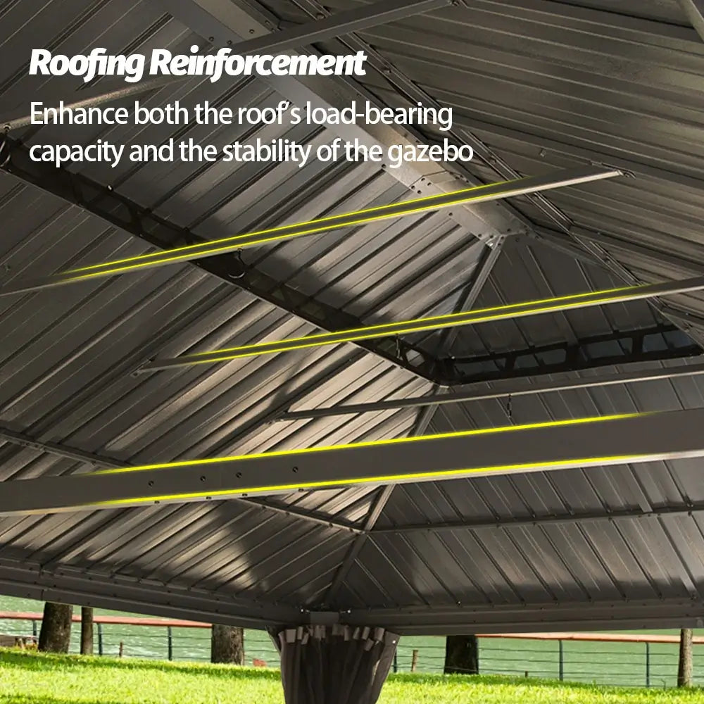 Domi Outdoor Living hardtop gazebo gray#size_14'x24'