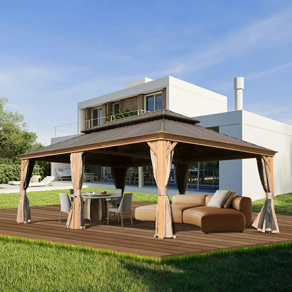 domi outdoor living hardtop gazebo#size_14'x22'