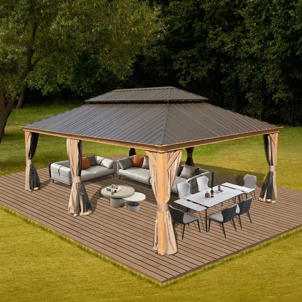domi outdoor living hardtop gazebo#size_14'x22'