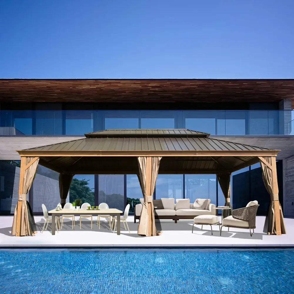 domi outdoor living hardtop gazebo#size_14'x22'