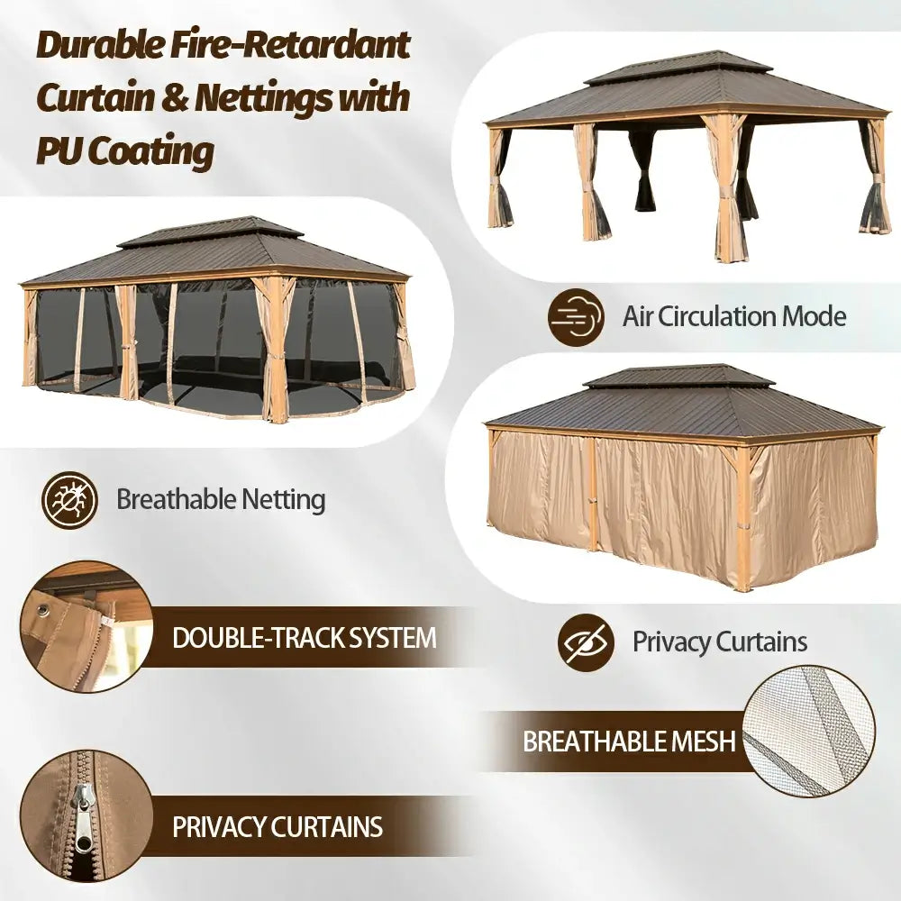domi outdoor living hardtop gazebo#size_14'x22'
