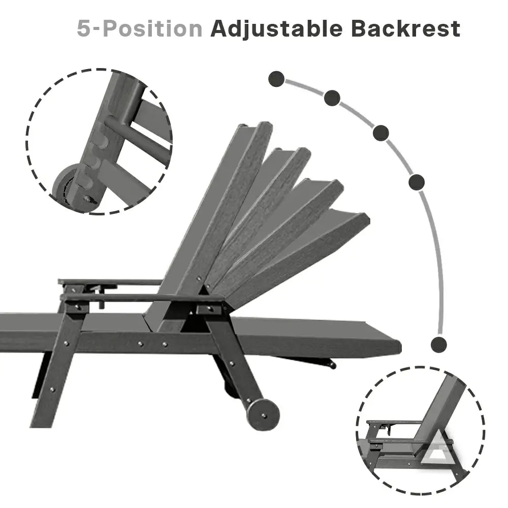 HDPE Sling Chaise Lounge with Arms