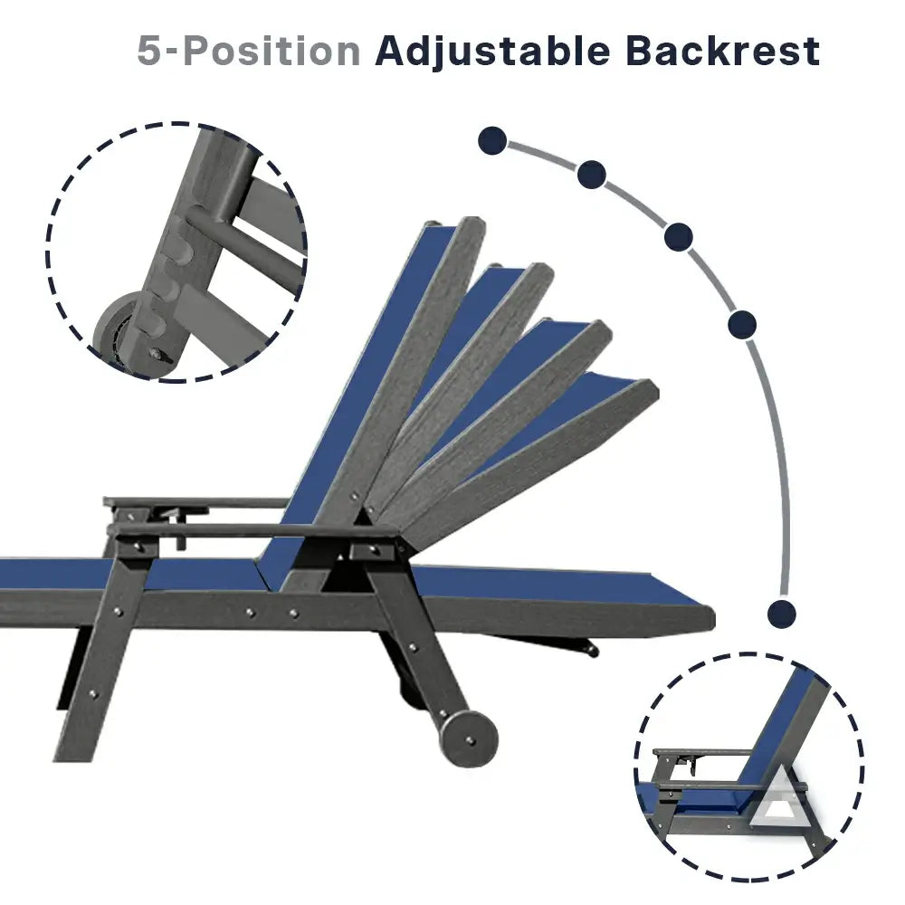 HDPE Sling Chaise Lounge with Arms
