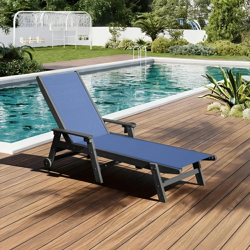 HDPE Sling Chaise Lounge with Arms