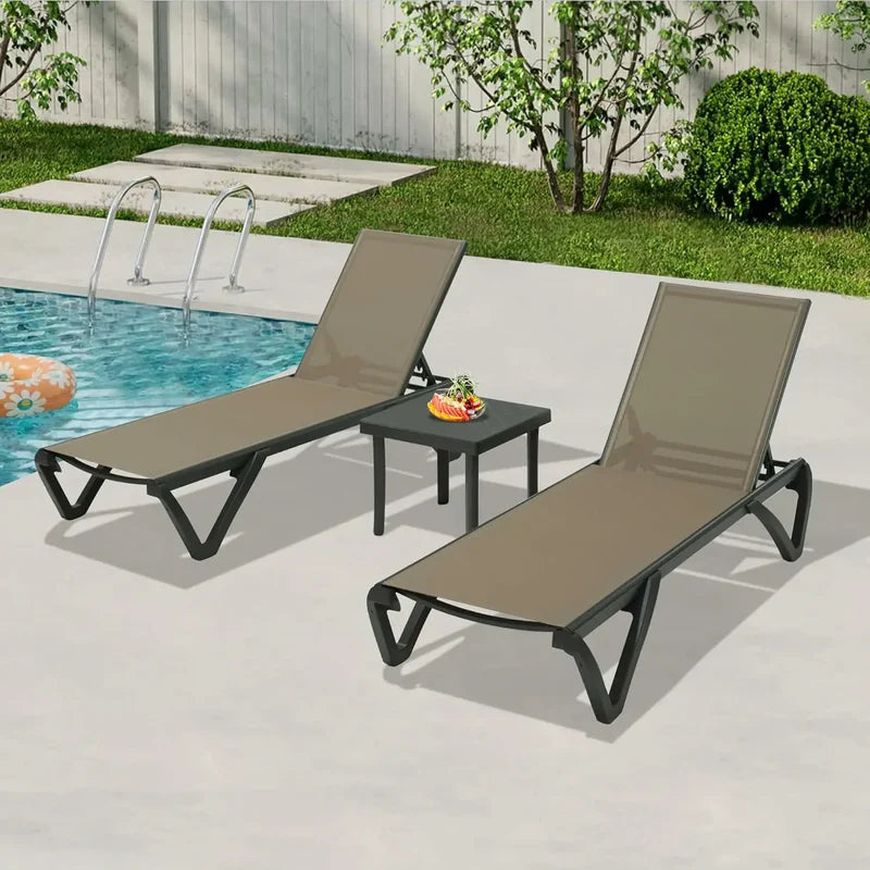 Patio Pool Lounge Chair Set (2 Chairs)