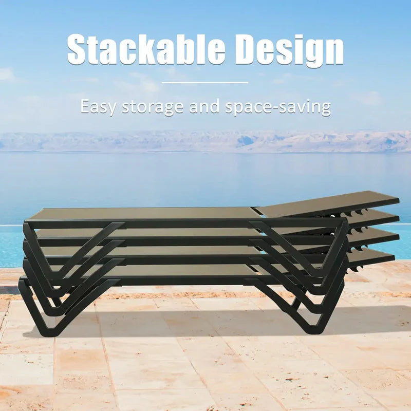 Patio Pool Lounge Chair Set (2 Chairs)