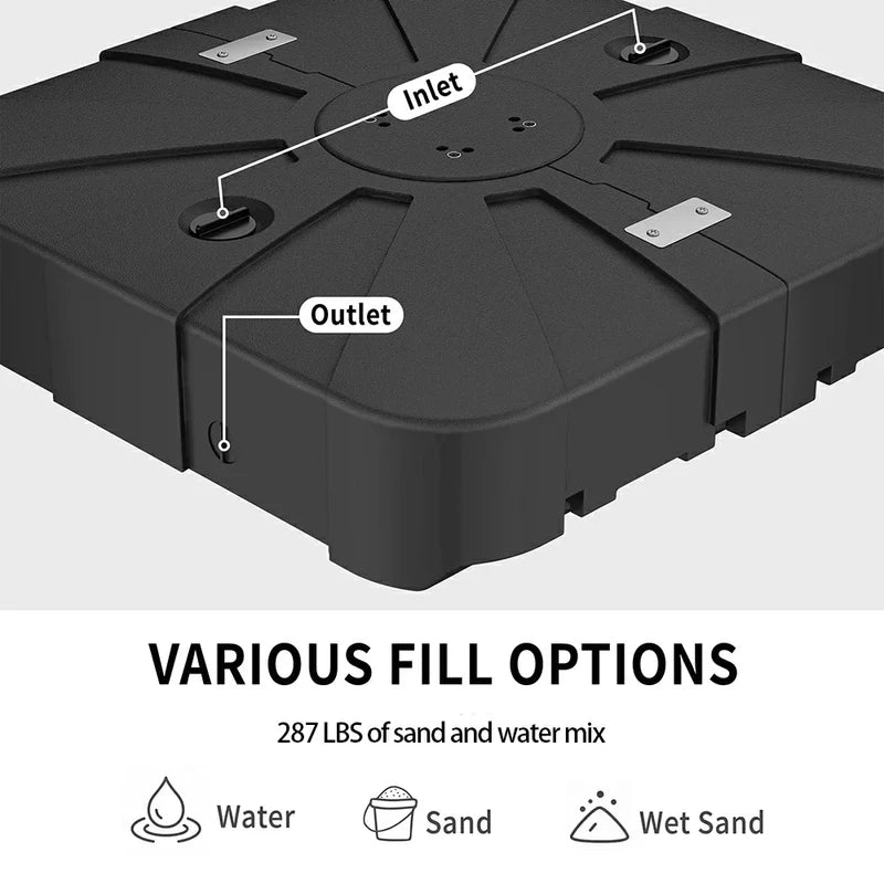 Double Top Cantilever Patio Umbrella Base- 330 LBS
