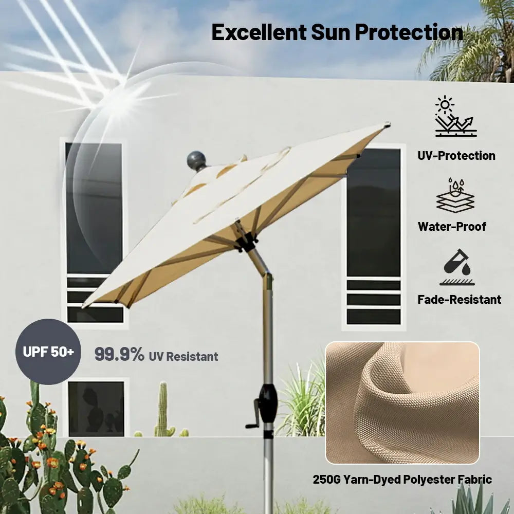 Patio Umbrella - Aluminum Rectangular Market Umbrella