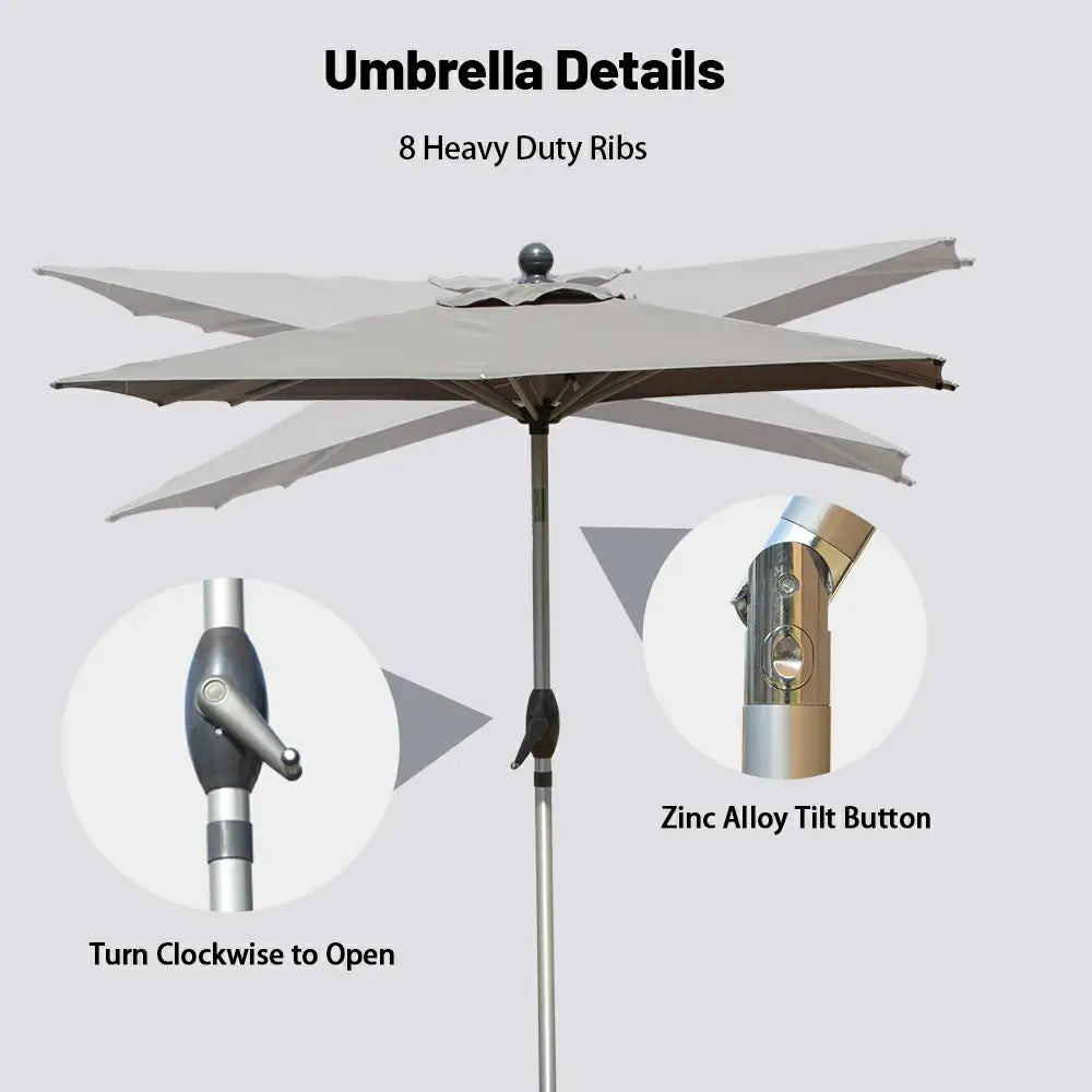 Patio Umbrella - Aluminum Rectangular Market Umbrella