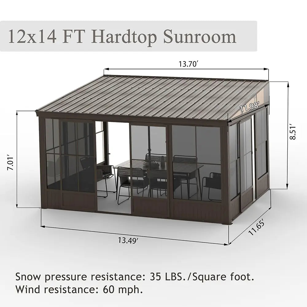Domi wall mounted sunroom#size_12'x14'