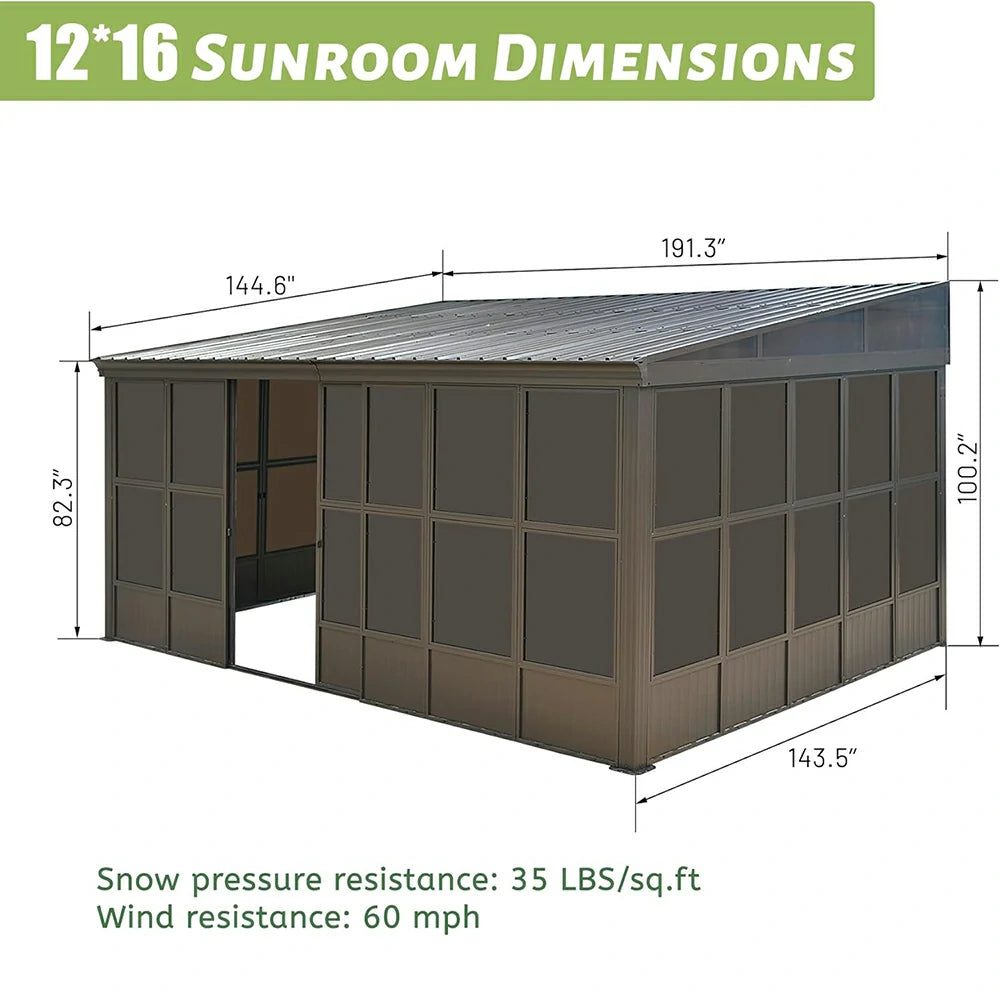 Domi wall mounted sunroom#size_12'x16'