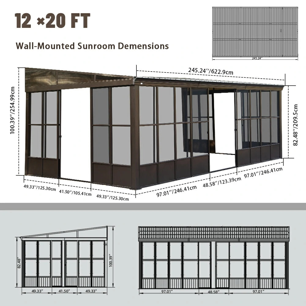 Domi wall mounted sunroom#size_12'x20'