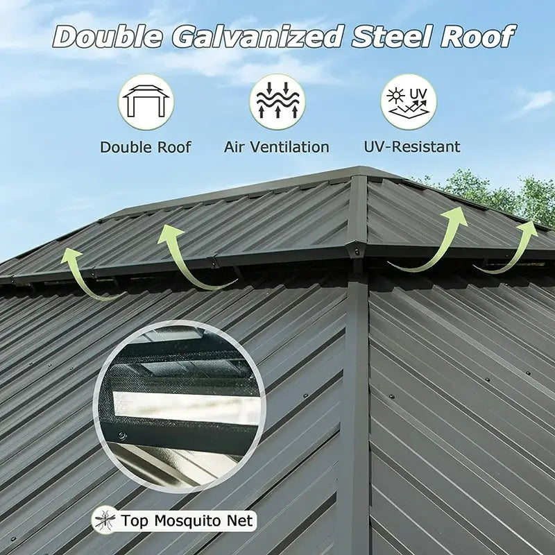 Domi Outdoor Living Hardtop Gazebo#size_12'x18'