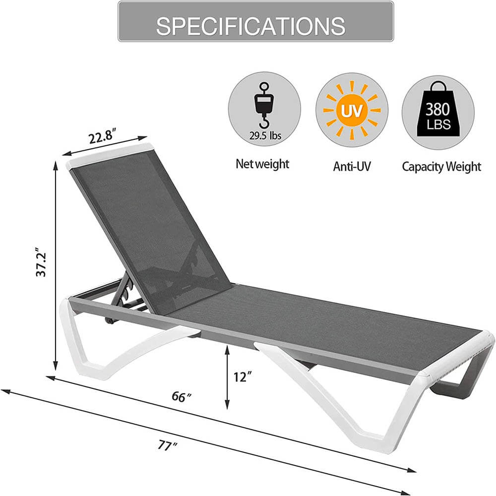 Domi Armless Outdoor Chaise Lounge#color_gray