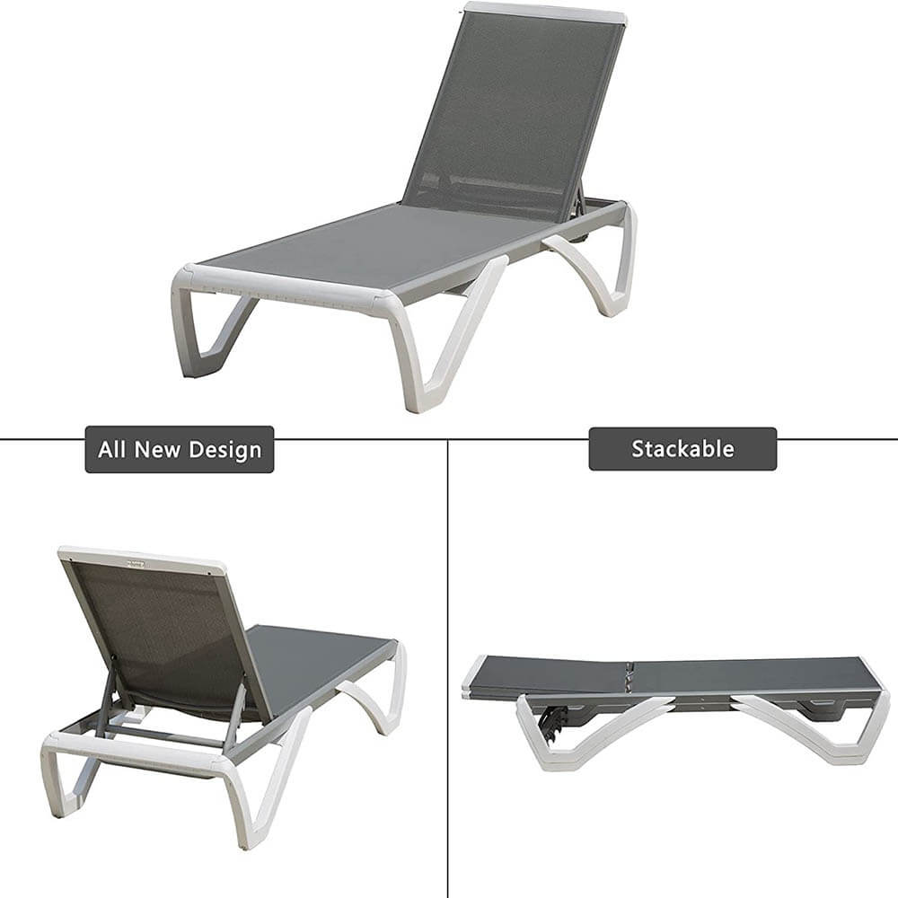 Domi Armless Outdoor Chaise Lounge#color_gray