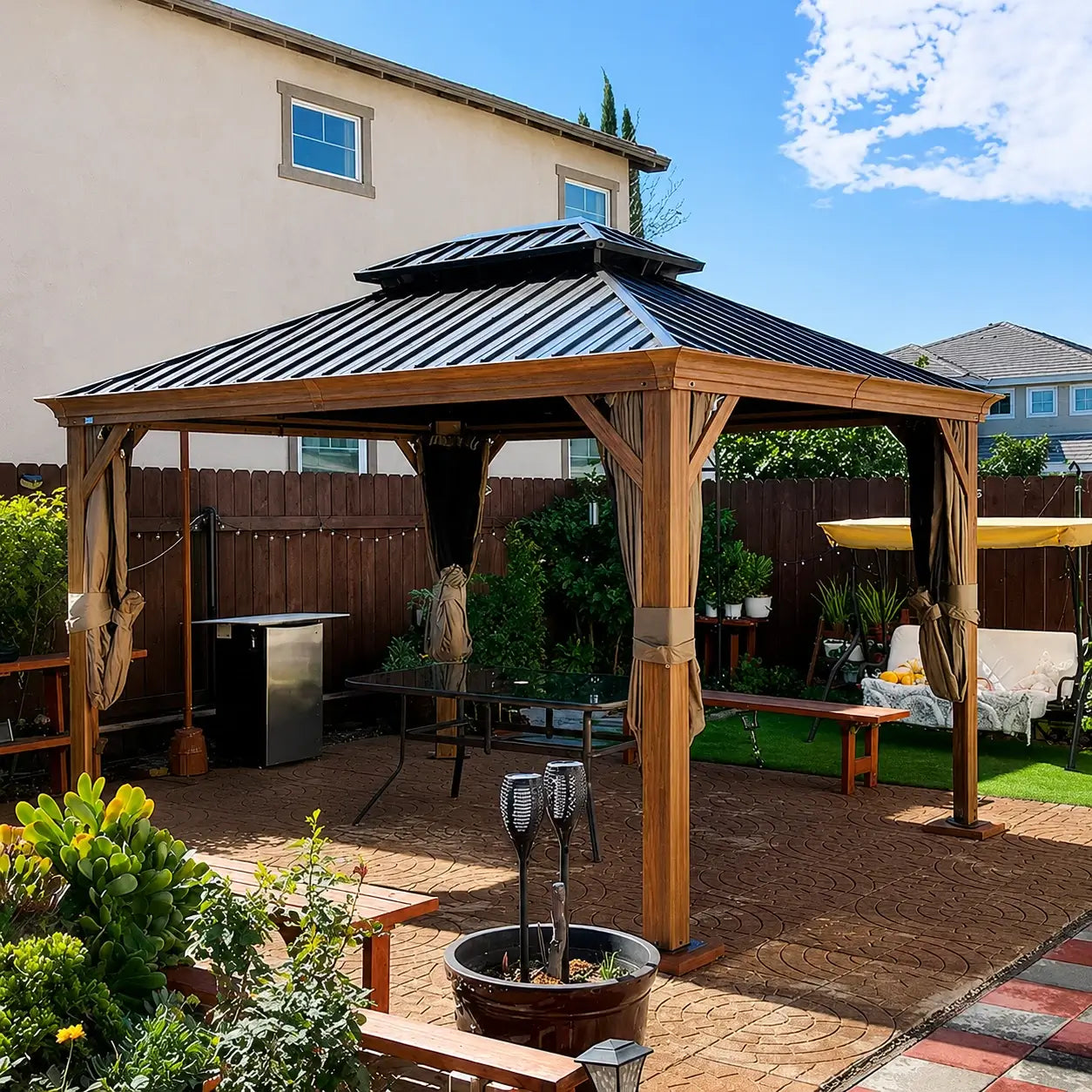 domi outdoor living hardtop gazebo#size_10'x12'